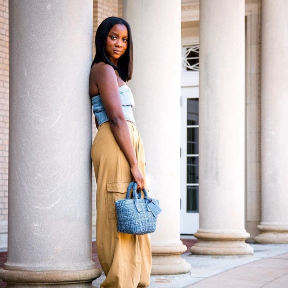 Balenciaga bistro denim basket bag. Worn a few times! Comes with duster - Picture 2 of 5